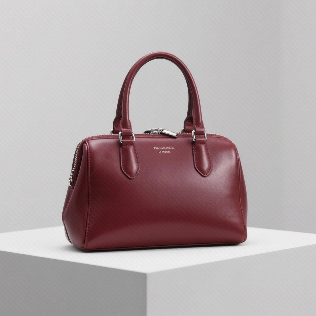 Elegant Burgundy Top-Handle Bag