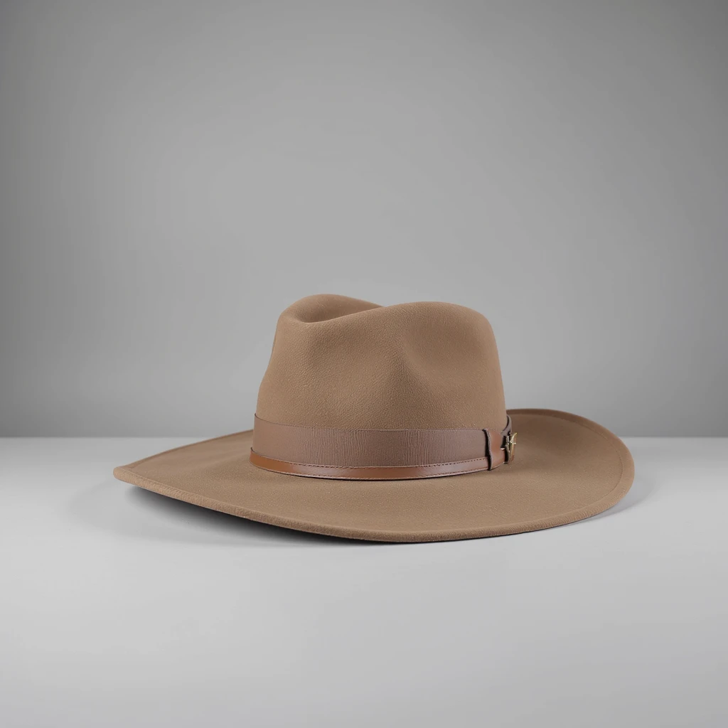 Taupe Suede Wide-Brim Hat