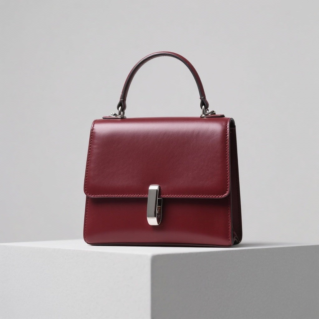 Elegant Burgundy Top-Handle Bag